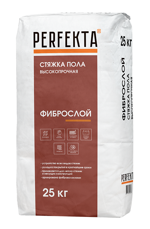 Стяжка пола толстослойная Фиброслой, 25 кг