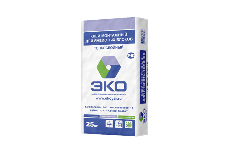 Клей для пеноблоков "ЭКО" Зимняя серия, 25 кг FINGERS