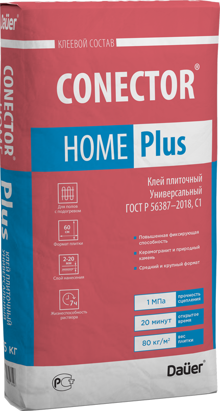 CONECTOR® HOME PLUS ЗИМА Клей плиточный Универсальный 25 кг DAUER
