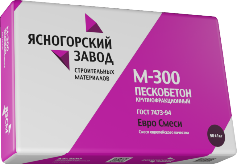 Сухая смесь «Пескобетон» М-300 (ГОСТ 31357-2007), 50кг. Ясногорский ЗСМ